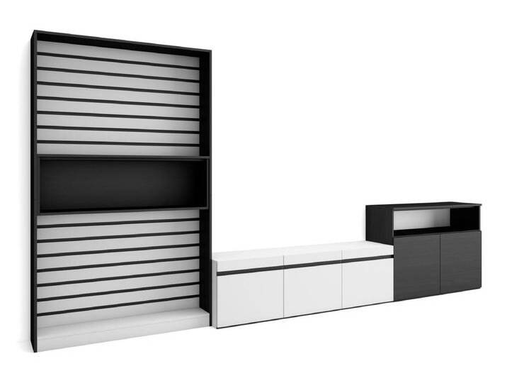 Wohnwand Wohnzimmer, 360x35x186cm, Für TV-Geräte bis zu 65 , Wohnzimmer Möbel , Weiß und Schwarz Wohnwand Wohnzimmer, 360x35x186cm, Für TV-Geräte bis zu 65 , Wohnzimmer Möbel , Weiß und Schwarz von Kauf-Unique Marketplace