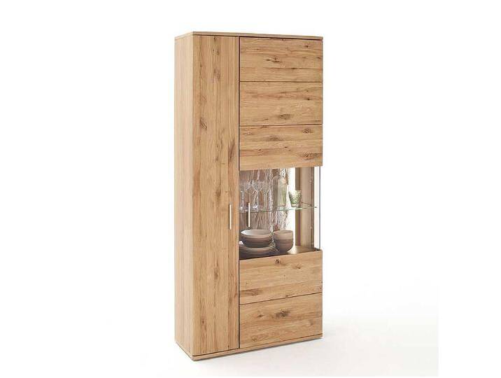 Wohnzimmer Vitrine aus Eiche Bianco geölt 90 cm breit von Kauf-Unique Marketplace