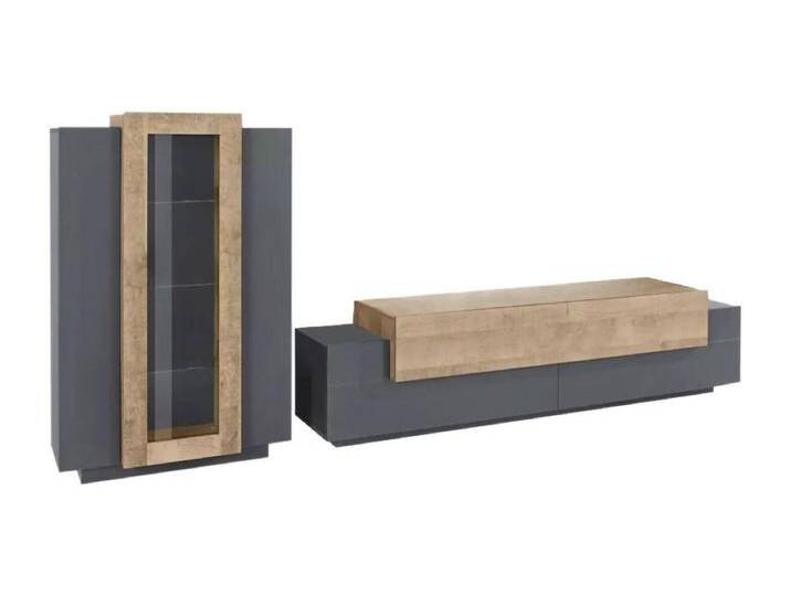 Wohnzimmermöbel Dfest, TV-Ständer Wohnzimmergarnitur, Mehrzweck-Wohnzimmermöbel, 100% Made in Italy, cm 280x45h120, Anthrazit und Eiche Wohnzimmermöbel Dfest, TV-Ständer Wohnzimmergarnitur, Mehrzweck-Wohnzimmermöbel, 100% Made in Italy, cm 280x45h120, Anthrazit und Eiche von Kauf-Unique Marketplace