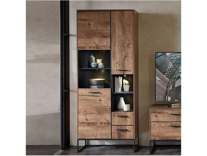 Wohnzimmervitrine in Eiche dunkel Optik Loft Design Wohnzimmervitrine in Eiche dunkel Optik Loft Design von Kauf-Unique Marketplace
