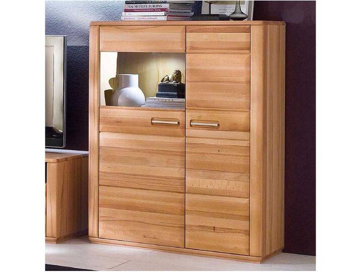 Wohnzimmervitrine in Kernbuchefarben weiße Beleuchtung von Kauf-Unique Marketplace