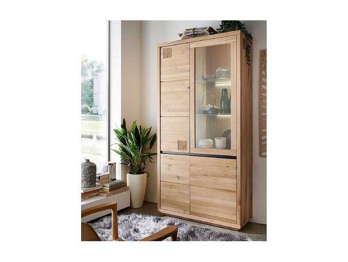 XL Wohnzimmervitrine aus Wildeiche Massivholz Hirnholzeinlagen von Kauf-Unique Marketplace