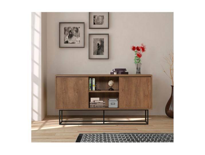 Zeitgemäßer Sideboard mit 2 Türen 6 Aufbewahrungsfächer 140 cm BREZNO von Kauf-Unique Marketplace