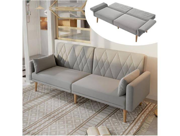 Zweisitzer-Schlafsofa aus Samt, klappbar & kompakt. Perfekt als Gästebett für kleine Räume, Wohnzimmer, Schlafzimmer oder Heimkino. von Kauf-Unique Marketplace