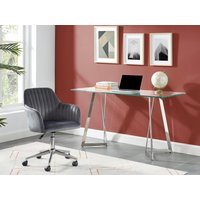Bürostuhl höhenverstellbar - Samt - Grau - ELEANA von Vente-unique