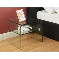 2er-Set Nachttische mit 1 Ablage - Sicherheitsglas - STILEOS 2er-Set Nachttische mit 1 Ablage - Sicherheitsglas - STILEOS von Vente-unique