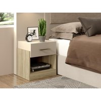 2er-Set Nachttische mit 1 Schublade & 1 Ablage - Holzfarben & Elfenbein - BODIL II 2er-Set Nachttische mit 1 Schublade & 1 Ablage - Holzfarben & Elfenbein - BODIL II von Vente-unique