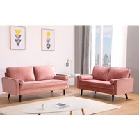 Sofa 3-Sitzer - Samt - Altrosa - FLEUET von Kauf-unique