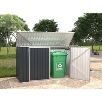 3er Mülltonnenbox aus verzinktem Stahl - Anthrazitgrau - 237 x 101 x 131 cm - ILARIO von EXPERTLAND