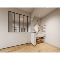 Atelier-Glaswand - 150 x 130 cm - Aluminium & mattiertes Glas - Schwarz - BAYVIEW von Kauf-unique