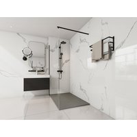 Aufsatz- oder Einbauduschtasse - Kunstharz - Grau - 140 x 90 cm - MIRNOSA von Shower & Design