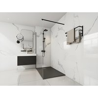 Aufsatz- oder Einbauduschtasse - Kunstharz - Schwarz - 140 x 90 cm - MIRNOSA von Shower & Design