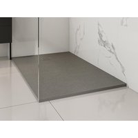 Aufsatz- oder Einbauduschtasse - Kunstharz - mit Abfluss - Grau - 140 x 90 cm - MIRNOSA von Shower & Design