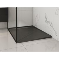 Aufsatz- oder Einbauduschtasse - Kunstharz - mit Abfluss - Schwarz - 120 x 90 cm - LYROSA von Shower & Design