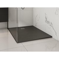 Aufsatz- oder Einbauduschtasse - Kunstharz - mit Abfluss - Schwarz - 120 x 90 cm - MIRNOSA von Shower & Design