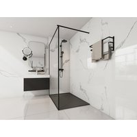 Aufsatz- oder Einbauduschtasse - Kunstharz - mit Abfluss - Schwarz - 140 x 90 cm - LYROSA von Shower & Design