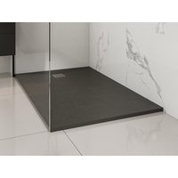 Aufsatz- oder Einbauduschtasse - Kunstharz - mit Abfluss - Schwarz - 140 x 90 cm - MIRNOSA von Shower & Design