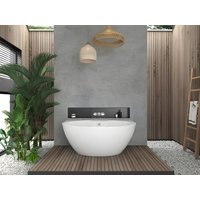 Badewanne halb freistehend oval - Acryl - 197 L - 151 x 94 x 60 cm - Weiß - PAGRUS von Shower & Design