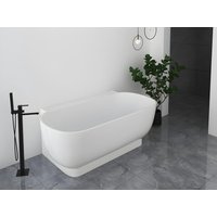 Badewanne halb freistehend oval - Acryl - 240 L - 150 x 76 x 58  cm - Weiß - VOGLER von Shower & Design