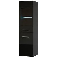 Badezimmerschrank mit LEDs - 30 x 30 x 109 cm - Schwarz - LAURINE von Vente-unique