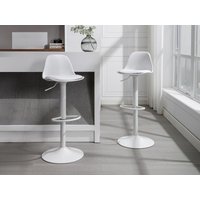 Barhocker 2er-Set - Polypropylen & Metall - Weiß - XAFY von Vente-unique
