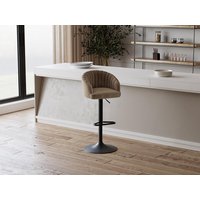 Barhocker 2er-Set - Samt & Metall - Beige - DORALIZ von Vente-unique