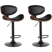 Barhocker 2er-Set höhenverstellbar - Kunstleder und Metall - Nussbaumfarben & Schwarz - MONTENEGRO von Vente-unique