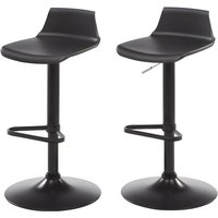 Barhocker 2er-Set höhenverstellbar - Polypropylen - Schwarz - CALAS von Vente-unique