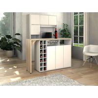 Bartisch drehbar mit Stauraum - Weiß & Holzfarben - VINALO von Vente-unique