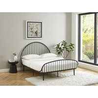 Bett - 140 x 190 cm - Metall - Schwarz + Matratze - ISELIA von Kauf-unique