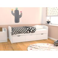Bett mit 2 Schubladen & 1 Bettkasten  - 90 x 190 cm - Weiß - LOUANE von Kauf-unique