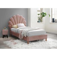 Bett Muschelbett - 90 x 190 cm - Samt - Rosa - MOANA von Vente-unique