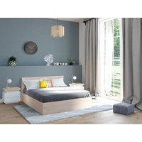 Bett mit Bettkasten - 140 x 190 cm - Naturfarben - ELPHEGE von Vente-unique