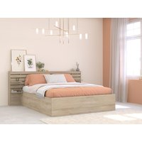 Bett mit Stauraum - 160 x 200 cm - Holzfarben - TENALIA III von Kauf-unique