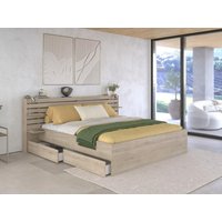 Bett mit Stauraum - 180 x 200 cm - Holzfarben - TENALIA von Kauf-unique