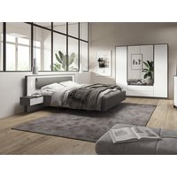 Bett mit integrierten Nachttischen & LEDs - 160 x 200 cm - Grau & Weiß - SEGOLA von Kauf-unique