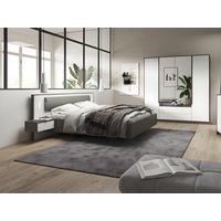 Bett mit integrierten Nachttischen & LEDs + Lattenrost - 160 x 200 cm - Grau & Weiß - SEGOLA von Kauf-unique