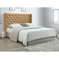 Bettkopfteil - B. 190 cm - Gepolstert Stoff - Beige - MASSIMO von Vente-unique