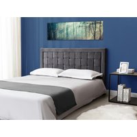Bettkopfteil - Samt - 140 cm - Dunkelgrau - JENNA von Vente-unique