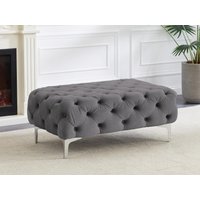 Chesterfield-Hocker - Samt - Anthrazit - EDWINA von Kauf-unique