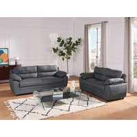 Sofa 3-Sitzer & 2-Sitzer - Stoff - Anthrazit - MANOA von Vente-unique