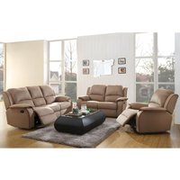 Couchgarnitur Relax 3+2+1 - Microfaser - Taupe - HERNANI von Kauf-unique