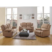 Couchgarnitur Relax 3+2+1 - Microfaser - Taupe - HERNANI von Vente-unique