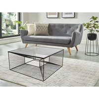 Couchtisch - Glas & Metall - Schwarz - CLARENCE von Vente-unique