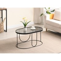 Couchtisch aus Metall & Rauchglas - Schwarz & Transparent - PRETORIA von Vente-unique