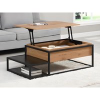 Couchtisch höhenverstellbar - MDF & Metall - Naturfarben & Schwarz - LUTESA von Vente-unique