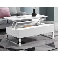 Couchtisch höhenverstellbar - MDF & Metall - Weiß lackiert - SECALI von Vente-unique