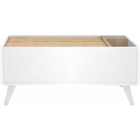 Couchtisch mit 1 Schublade & 2 Ablagefächern - Holzfarben & Weiß - ISALIA von Vente-unique