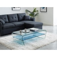 Couchtisch mit Ablage - Glas - Blau - KELLY von Kauf-unique