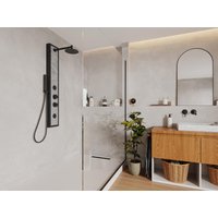 Duschsäule mit Hydromassage - Schwarz mit Steindekor - 127 x 48,5 cm - LETIYA von Vente-unique